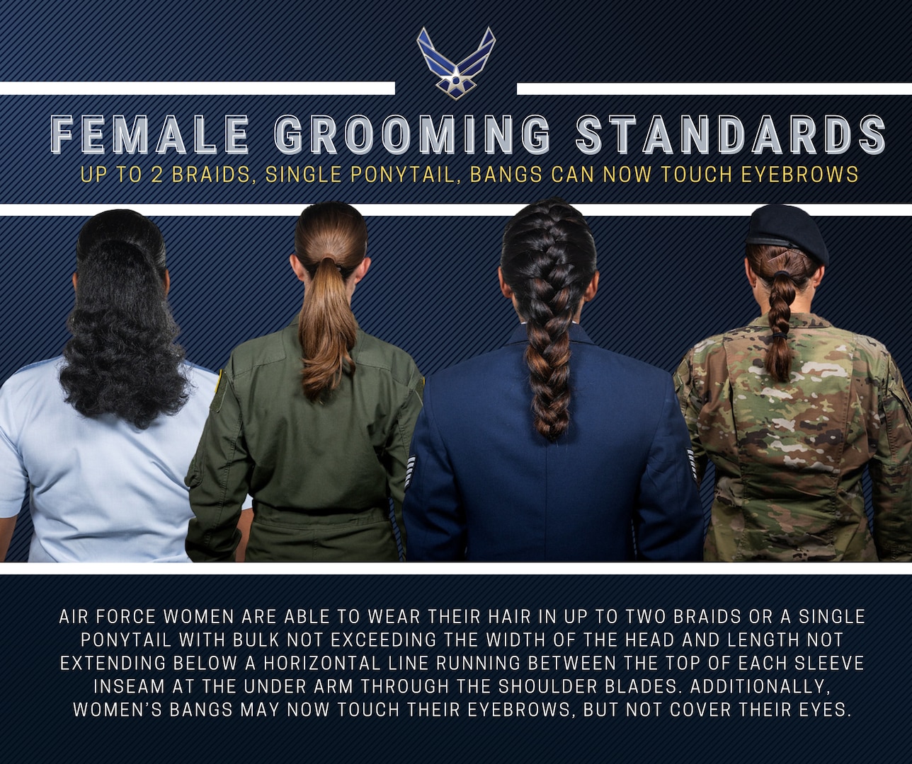 New hairstyle options now available for female Airmen > Joint Base San