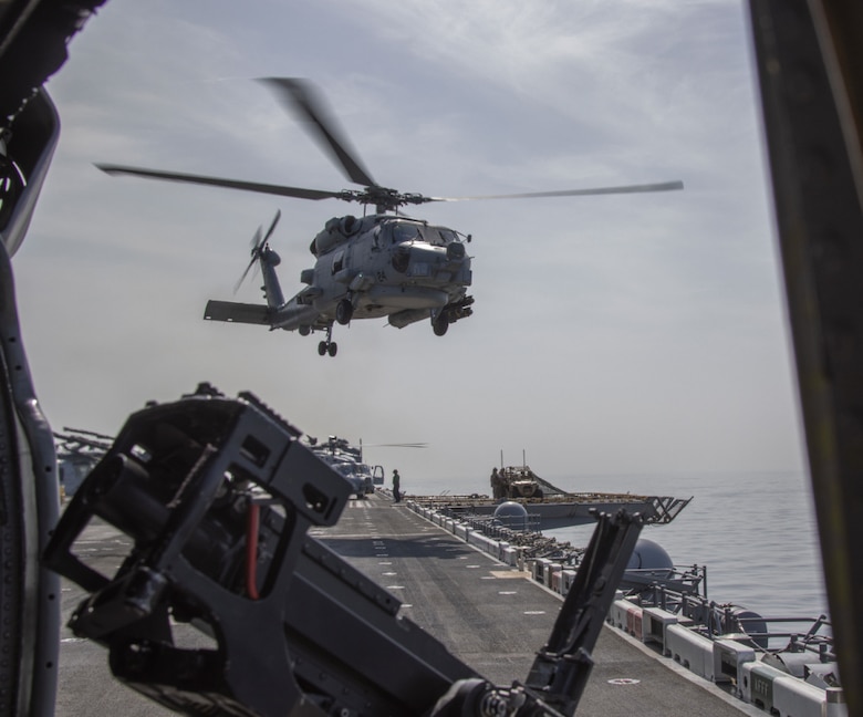 The Makin Island Amphibious Ready Group and the 15th Marine Expeditionary Unit are deployed to the U.S. 5th Fleet area of operations in support of naval operations to ensure maritime stability and security in the Central Region, connecting the Mediterranean and Pacific through the western Indian Ocean and three strategic choke points.