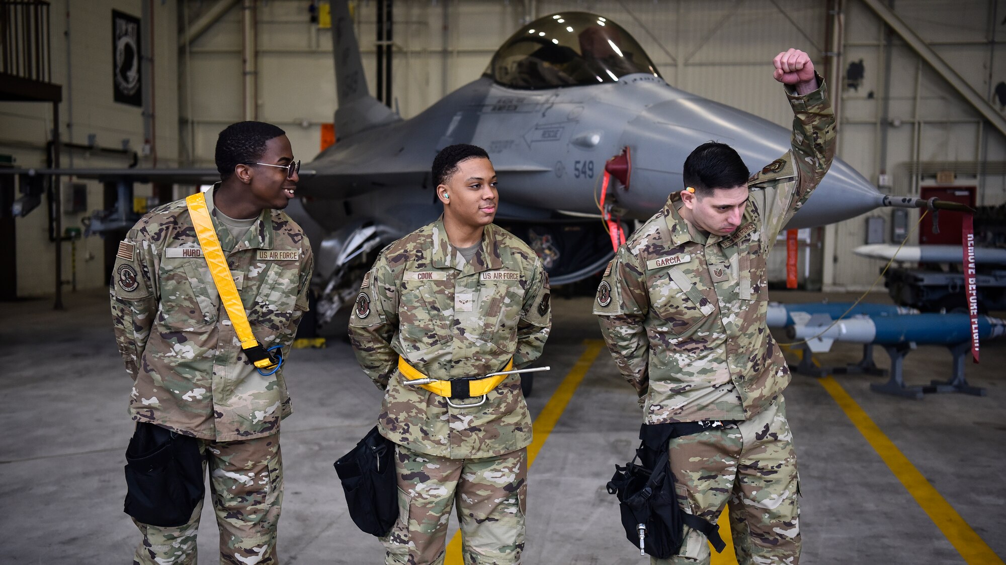 Airmen compete in a load crew competition.