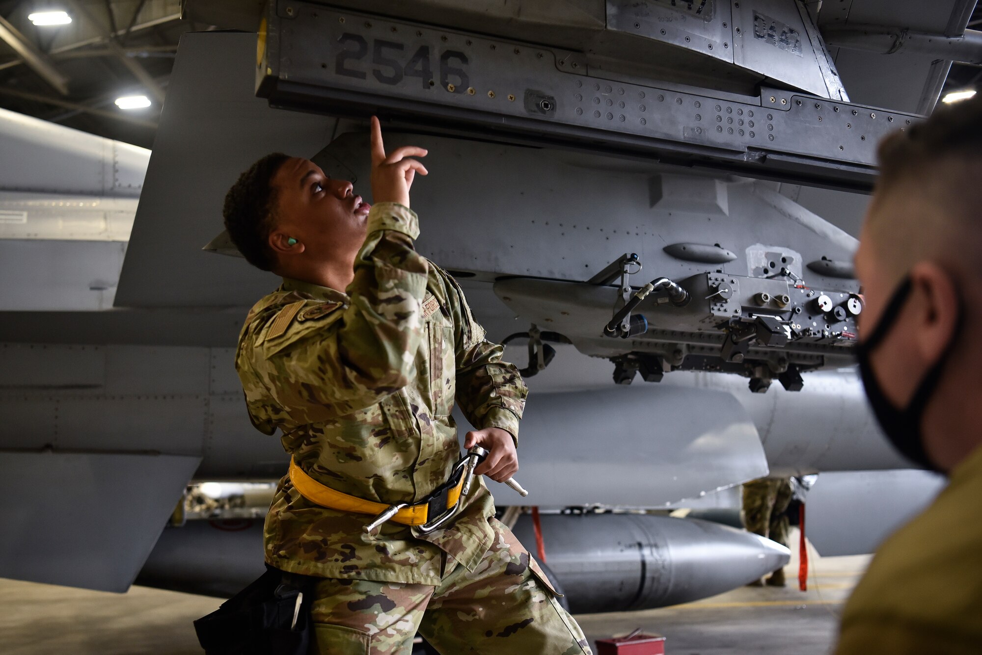 Airmen compete in a load crew competition.