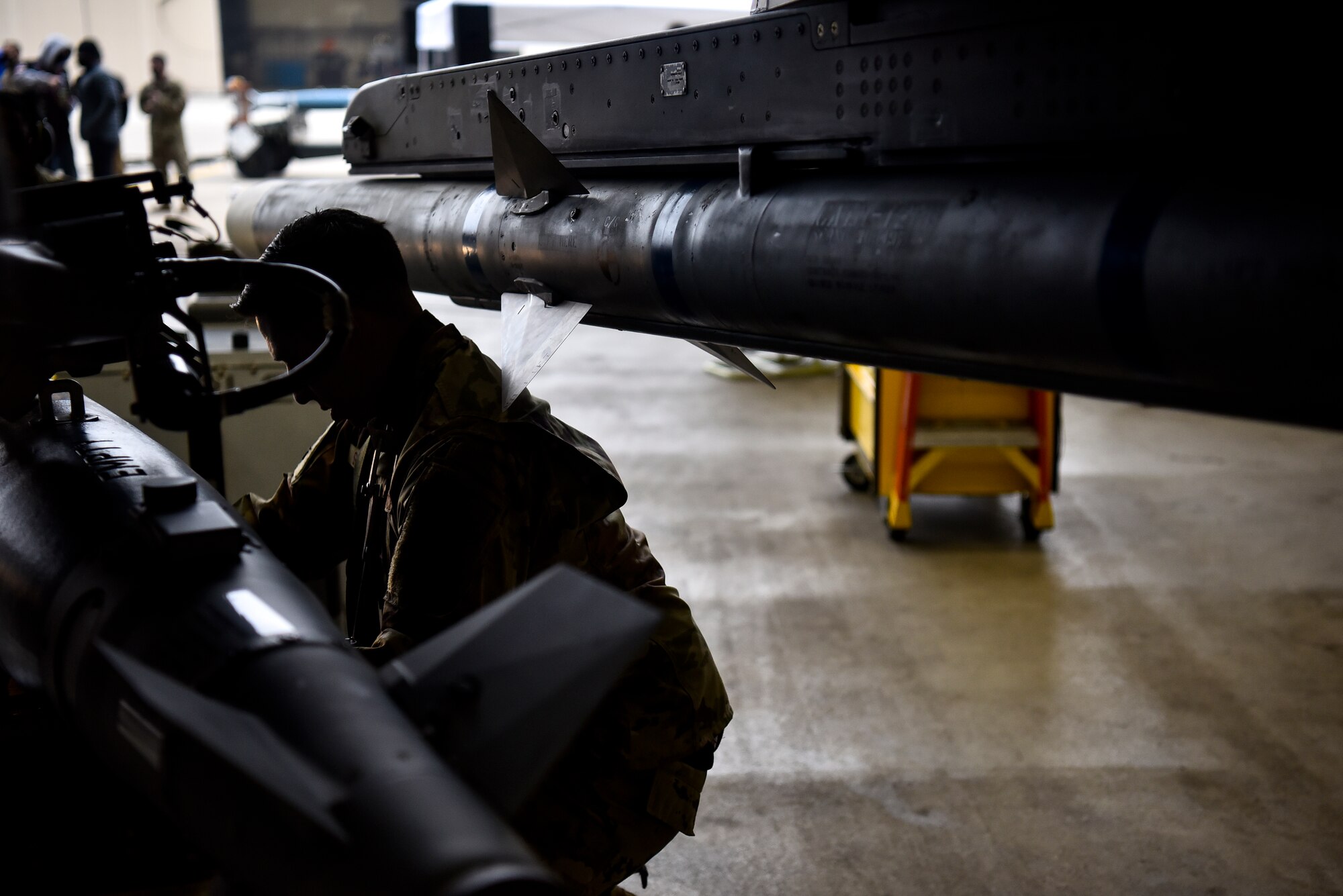 Airmen compete in a load crew competition.