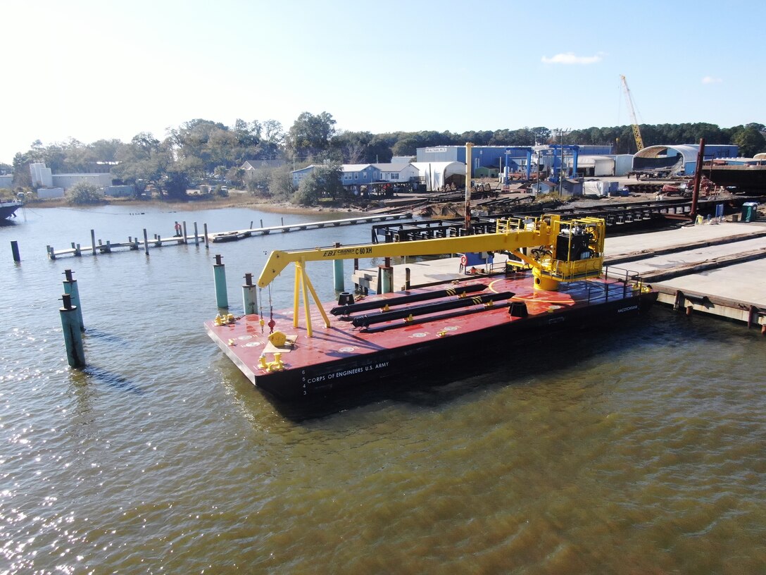 The U.S. Army Corps of Engineers' Marine Design Center managed the design and construction of the Nacotchtank Floating Crane on behalf of the U.S. Army Corps of Engineers Baltimore District. The vessel was delivered in January of 2021.