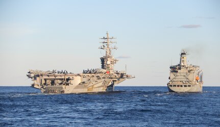 USS Dwight D. Eisenhower (CVN 69) is underway in the Atlantic Ocean.