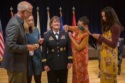 Brig. Gen. Michelle M. Rose is promoted to major general Dec. 18, 2020, during a ceremony at Peterson Air Force Base in Colorado Springs, Colorado.