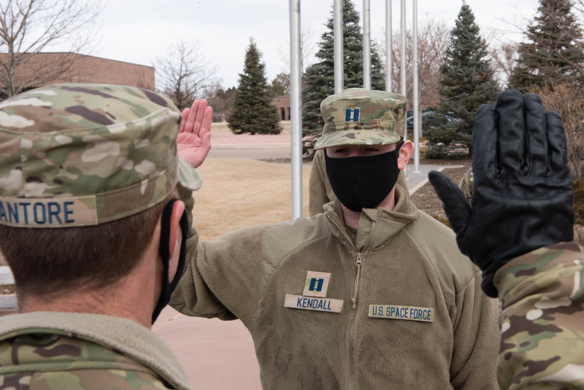 Man takes oath to swear into space force.