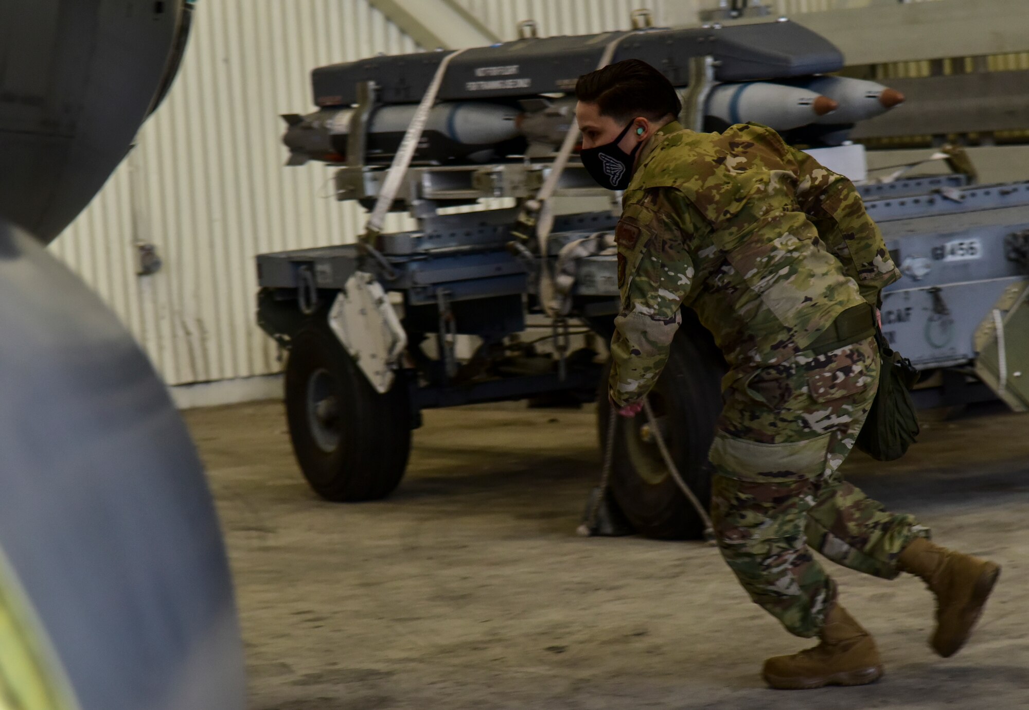 Airmen compete in a ammunition load competition.