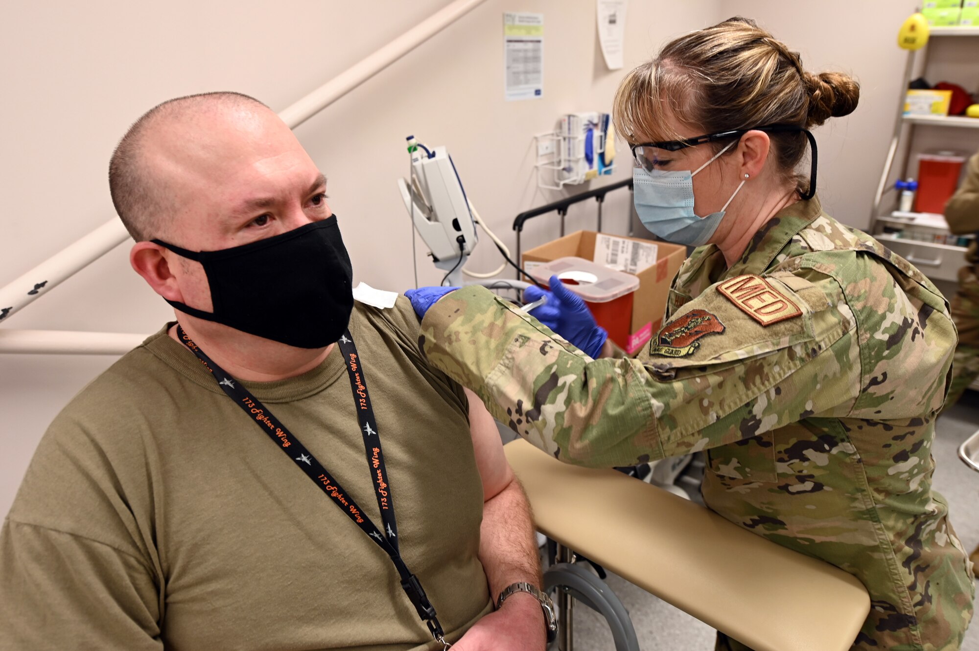 pilot getting vaccine