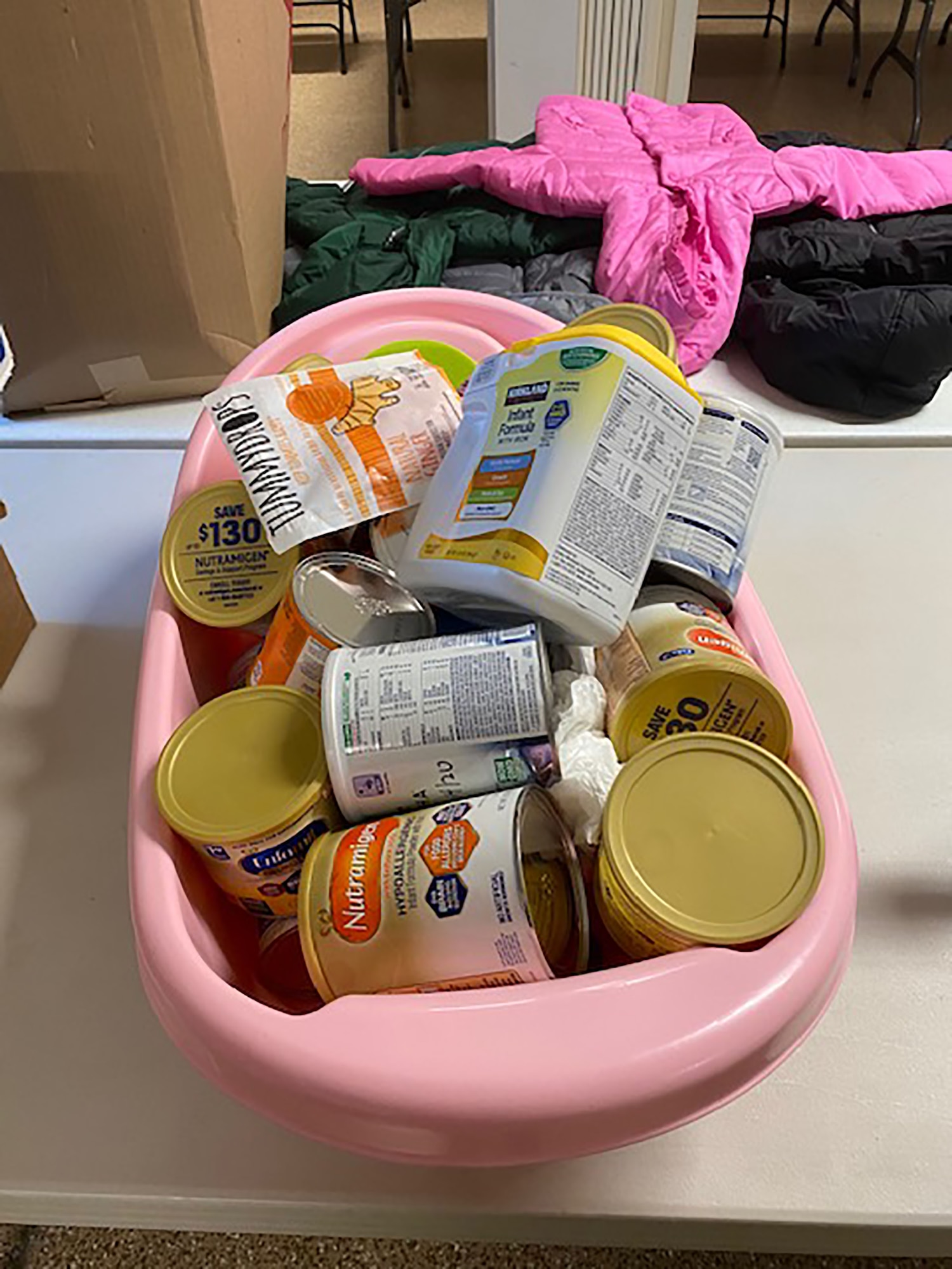 Capt. Rebecca Delisio, a reservist assigned to the 16th Intelligence Squadron, worked with her church, Jessup Baptist Church, located right outside of Fort Meade, Maryland, to open a baby pantry Dec. 12, 2020.  The pantry's mission is to supply free diapers, wipes, formula, clothing, and baby gear to families in need whose lives have been impacted by COVID.