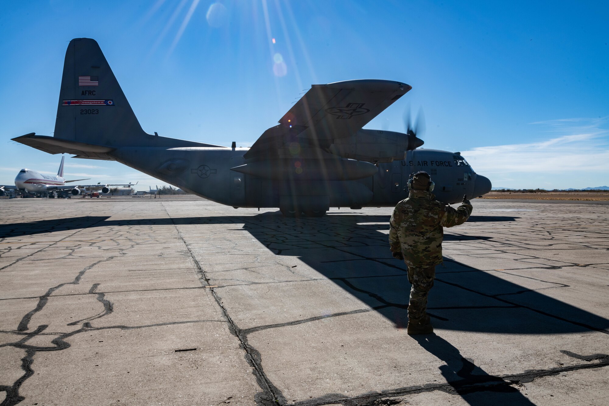 Under a distributed operations concept, five C-130s and more than 100 Reserve Citizen Airmen assigned to the 910th AW traveled to Southern Arizona, Jan. 24–30, 2021, for the 757th Airlift Squadron’s annual flyaway.