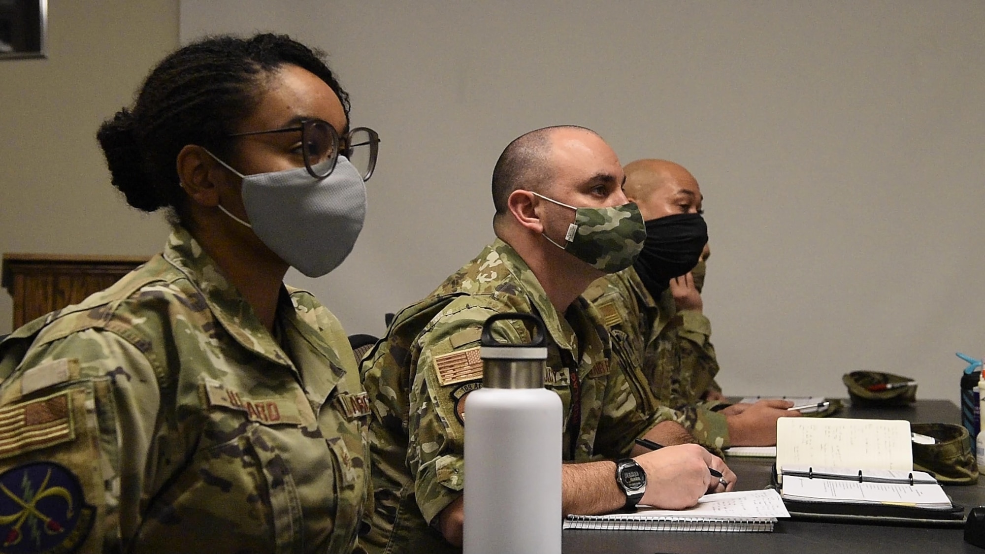 Airmen sitting in a classroom