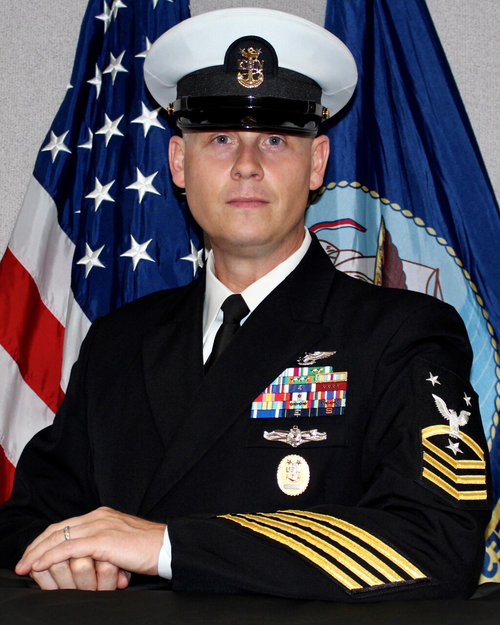 Official biography photo of Command Master Chief Anthony D. Bush, CMC, VP-40.