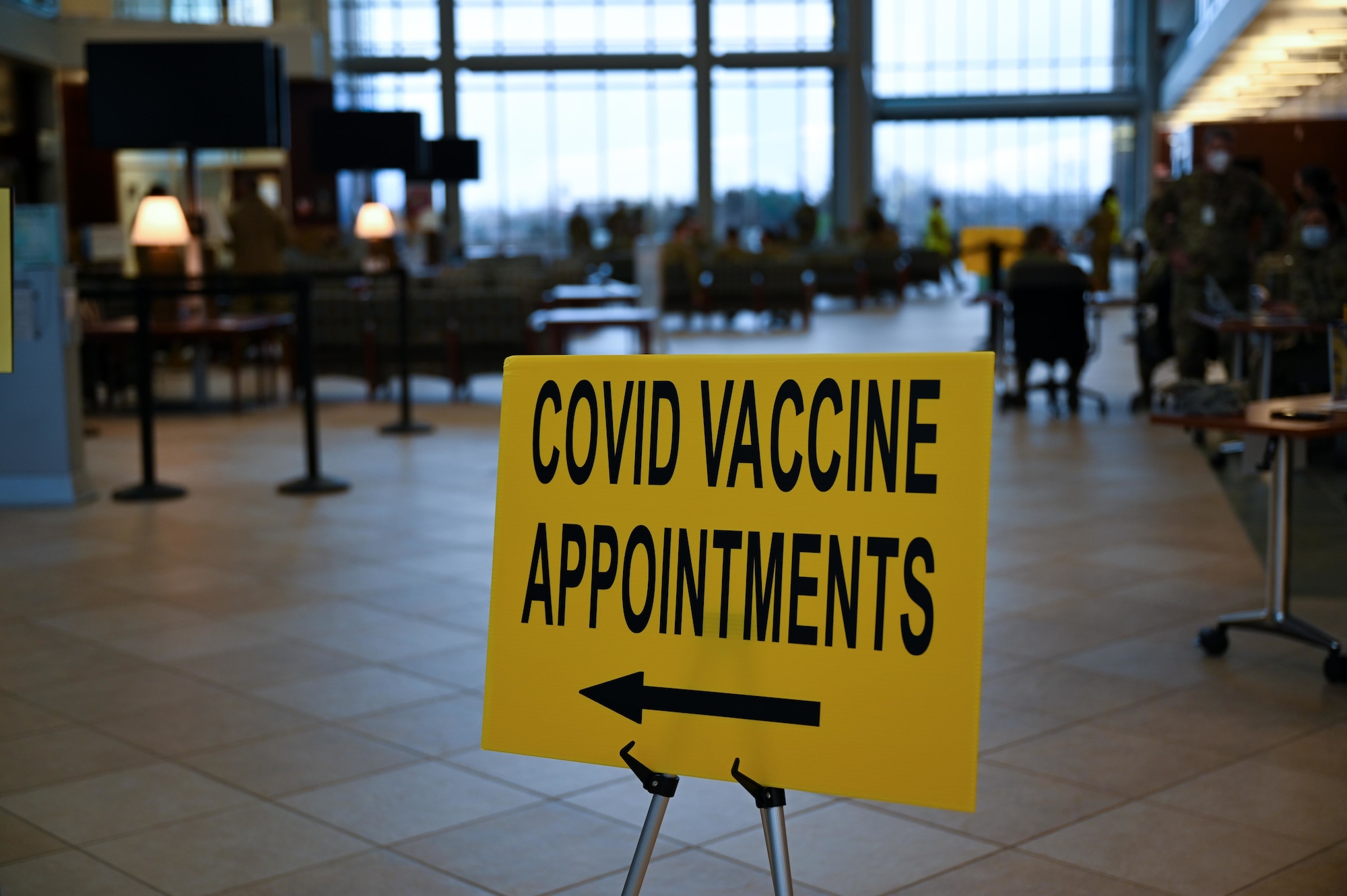 COVID-19 vaccine sign