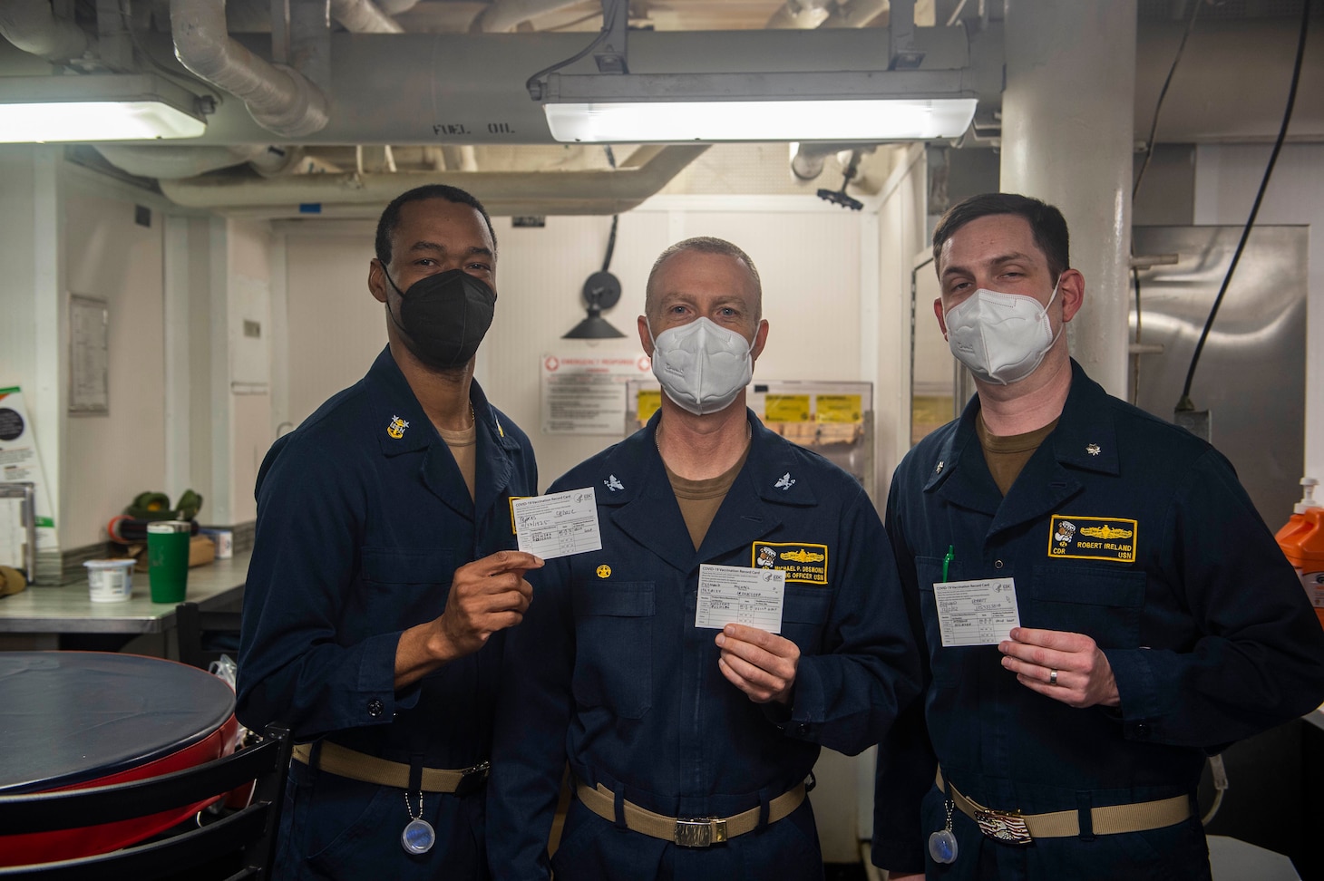 Sailors receive the COVID-19 vaccine aboard USS Vella Gulf (CG 72).