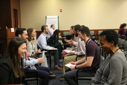 Naval Surface Warfare Center, Philadelphia Division (NSWCPD)'s Women's Employee Resource Group (WERG) hosts a Speed Mentoring event on March 12, 2019. In January 2021, however, NSWCPD conducted its inaugural virtual Speed Mentoring event that included additional Naval Sea Systems Command (NAVSEA) Warfare Centers, NAVSEA headquarters, and the Naval Engineering Facilities Command (NAVFAC). (U.S. Navy photo by Kirsten St. Peter/Released)