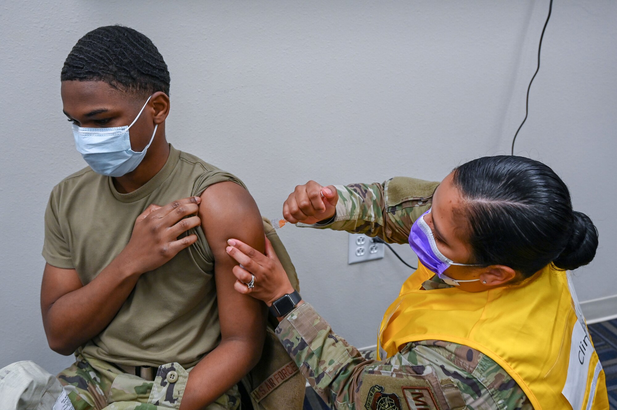 A patient receives a vaccine