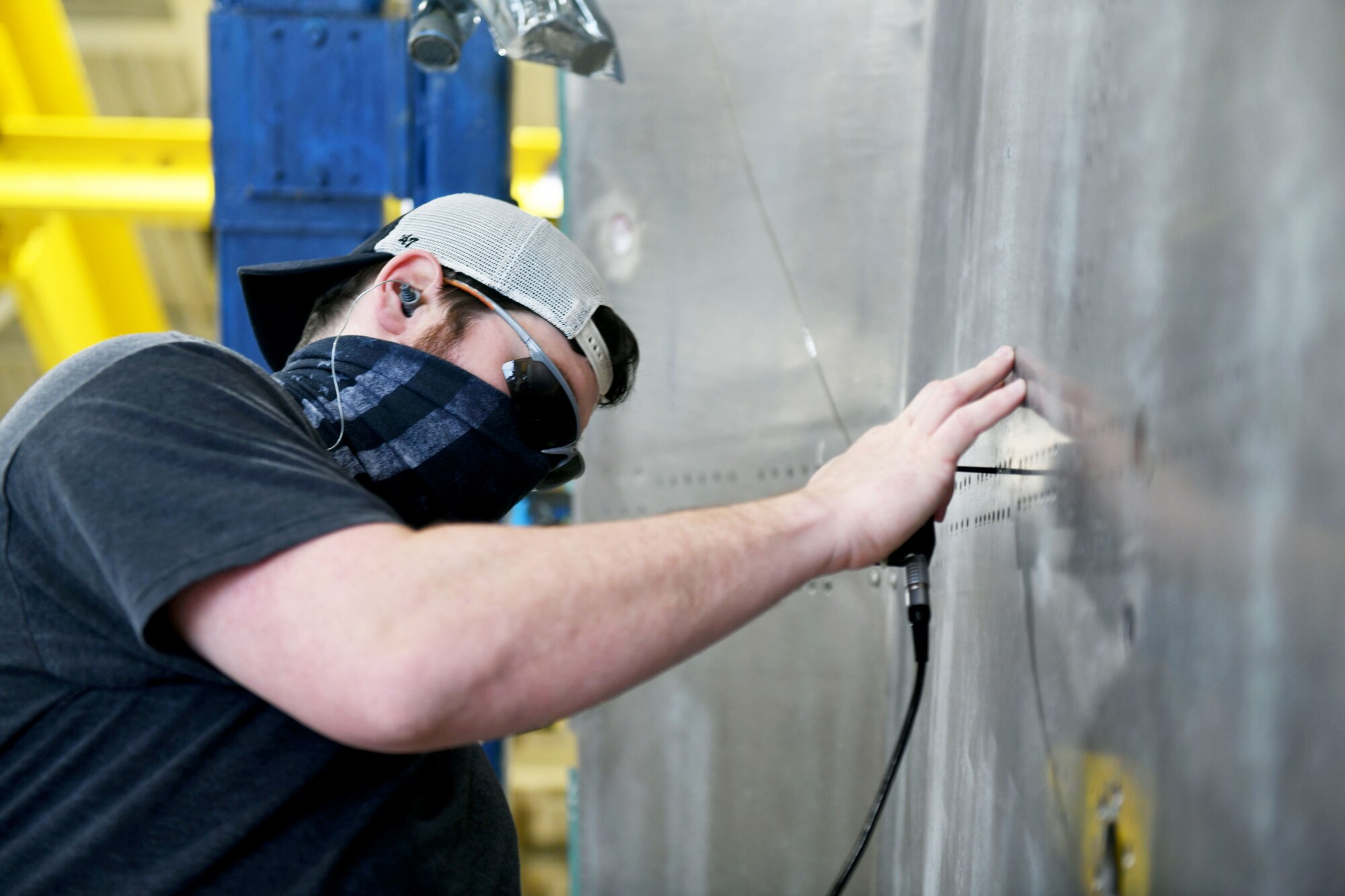 man working on aircraft