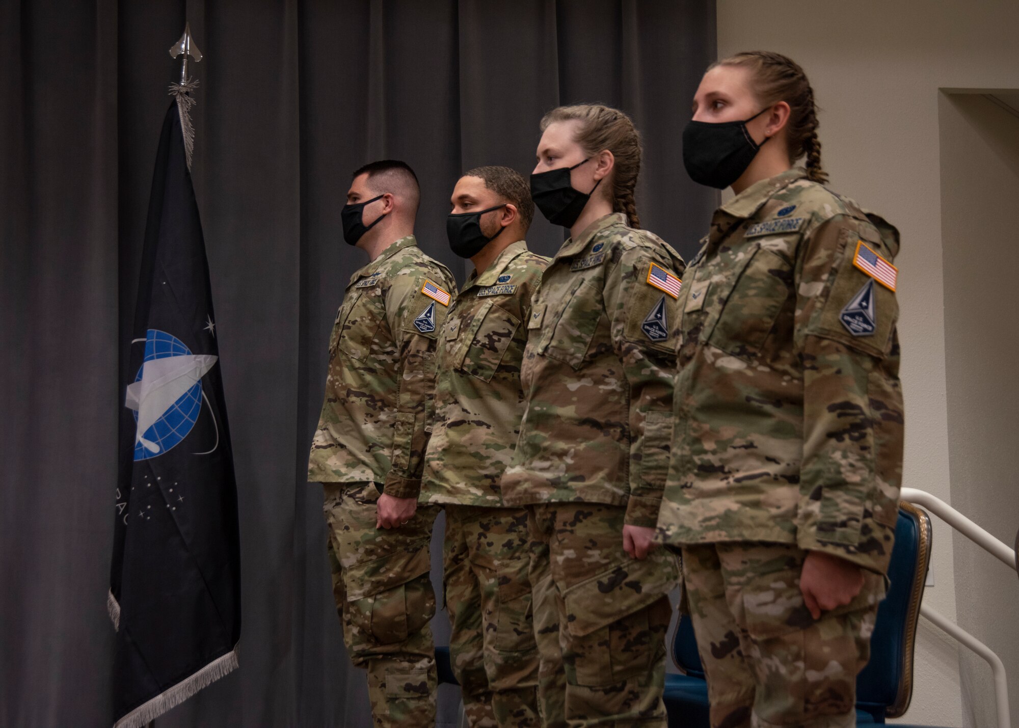 The new Guardians stand at attention in their new OCPs.