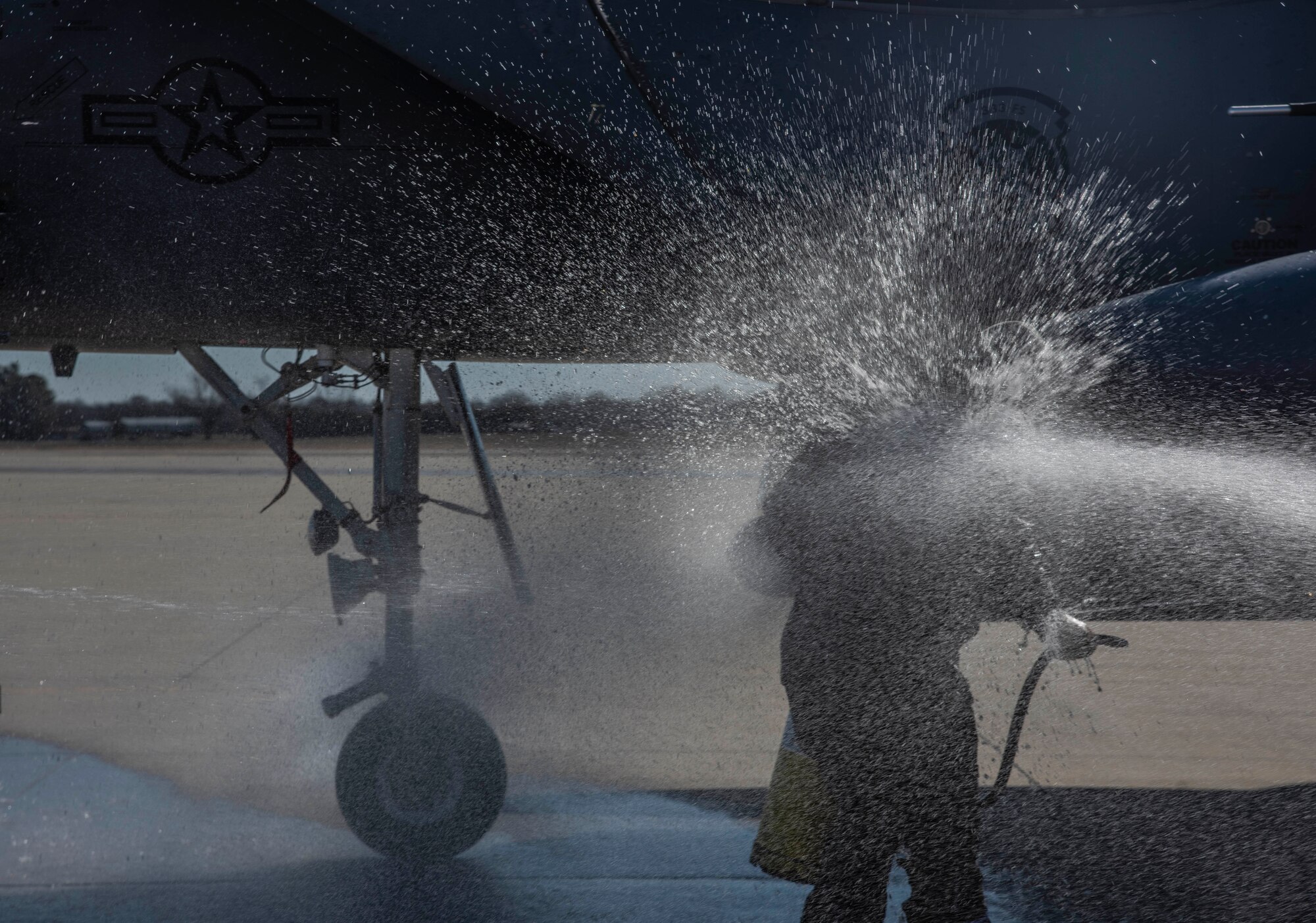 Col. Meyers, 4th Operations Group commander, completes his final flight after 31 years of service in the U.S. Air Force.