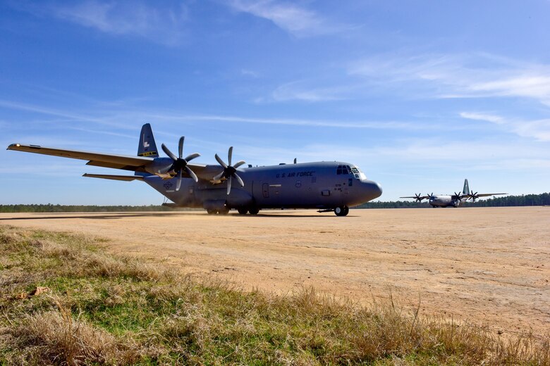 A plane waits for takeoff