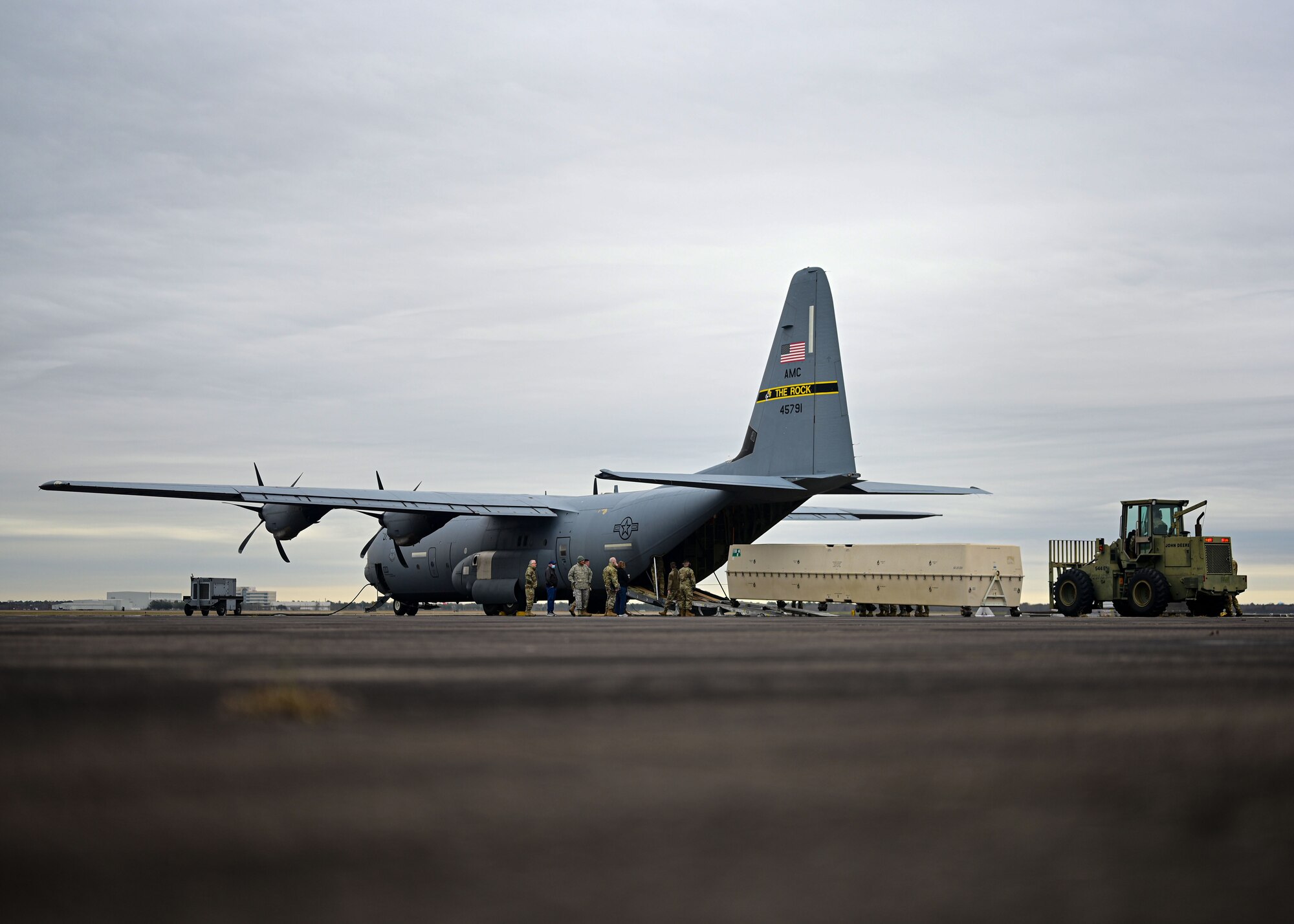 Cargo is loaded onto a plane