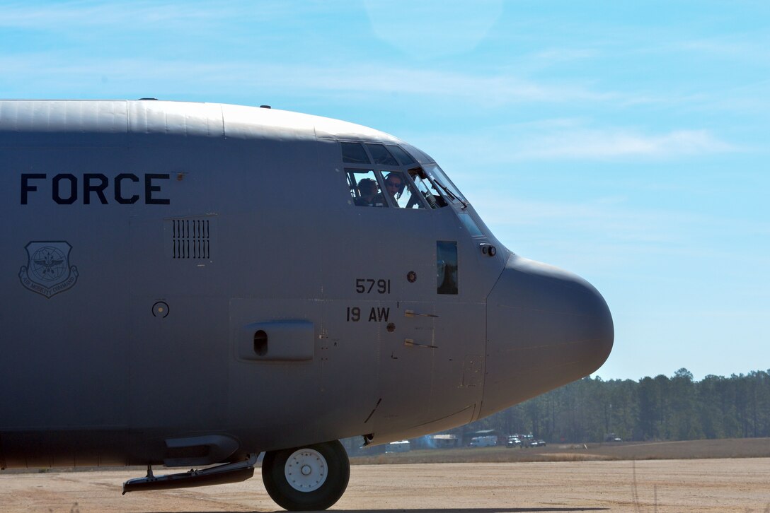 An aircraft waits to takeoff
