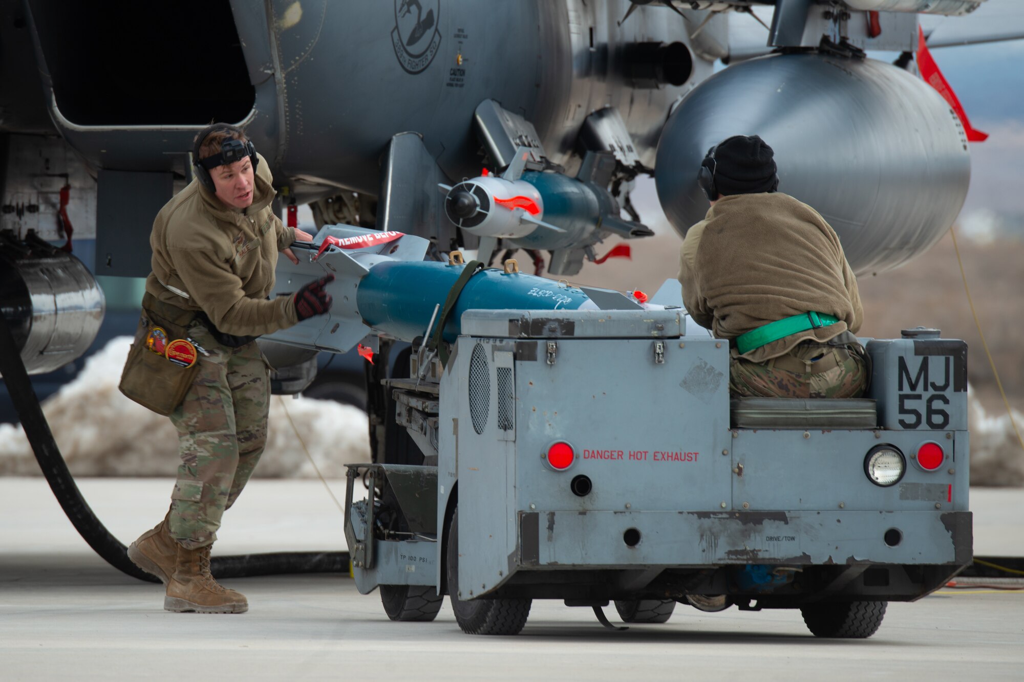 U.S. Air Force Airmen participate in exercise Raging Gunfighter at Michael Army Airfield, Utah, Feb. 1-4, 2020. This exercise furthered the multi-capabilities among Airmen and strengthened each other’s bond over the span of five days. (U.S. Air Force photo by JaNae Capuno)