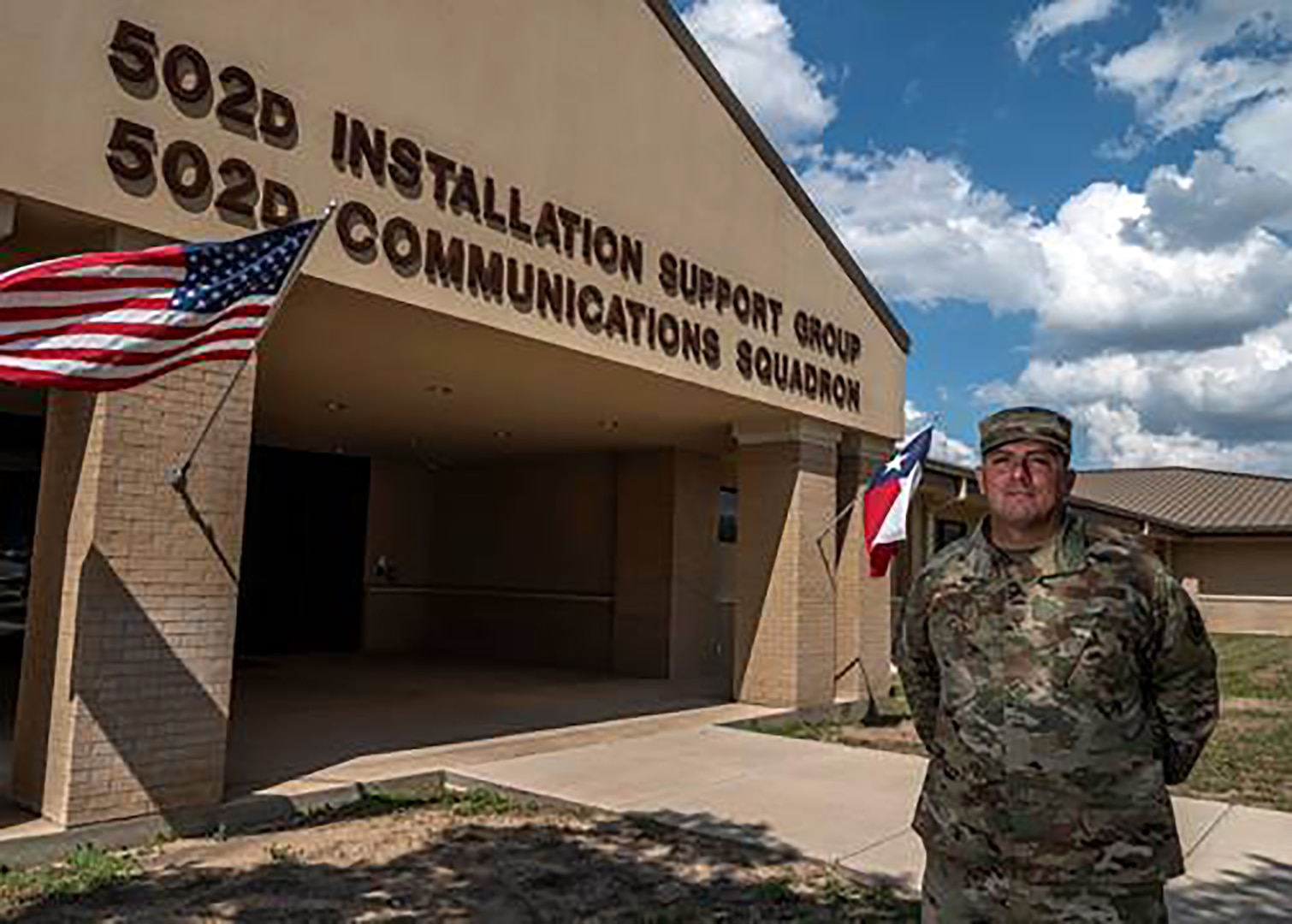 Air Force Master Sgt. Matthew Hernandez, first sergeant with the 502nd Communications Squadron