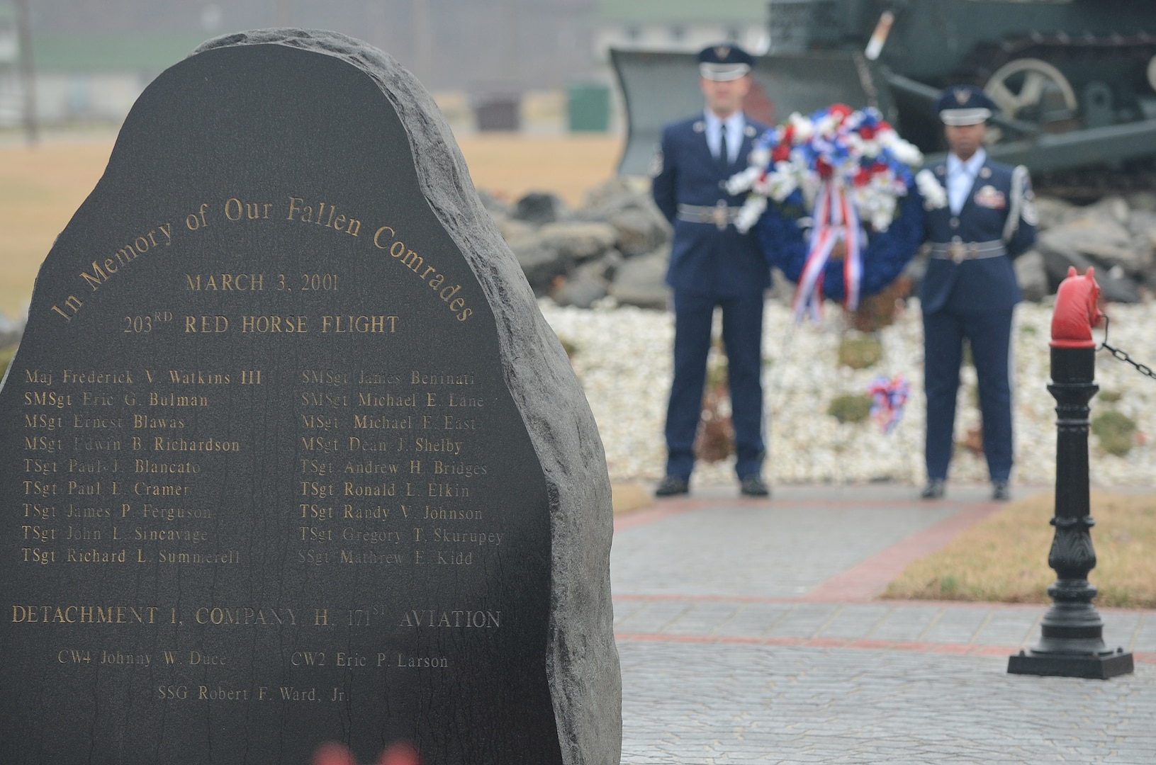 Memorial service honors 18 Airmen from 203rd RHS killed in 2001