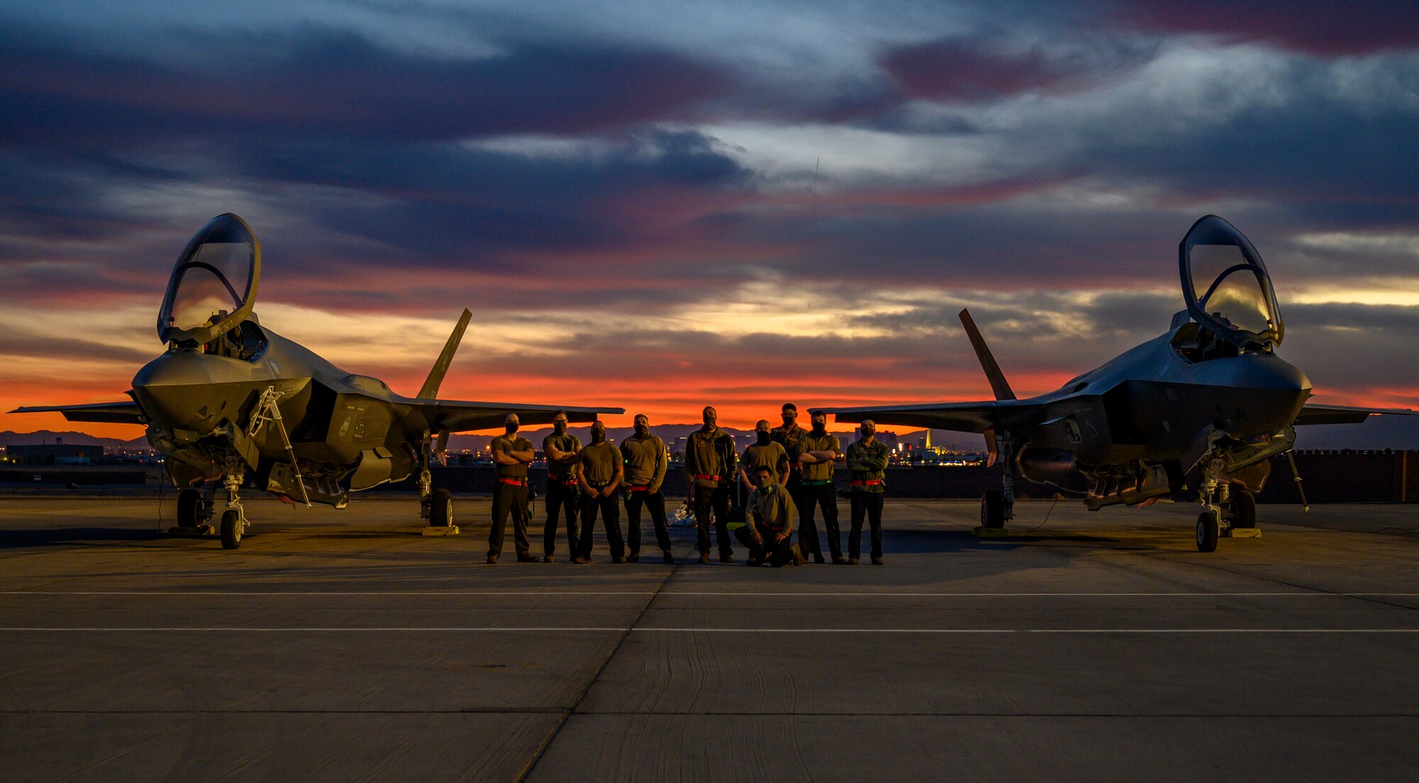 A photo of F-35 maintainers at Red Flag.