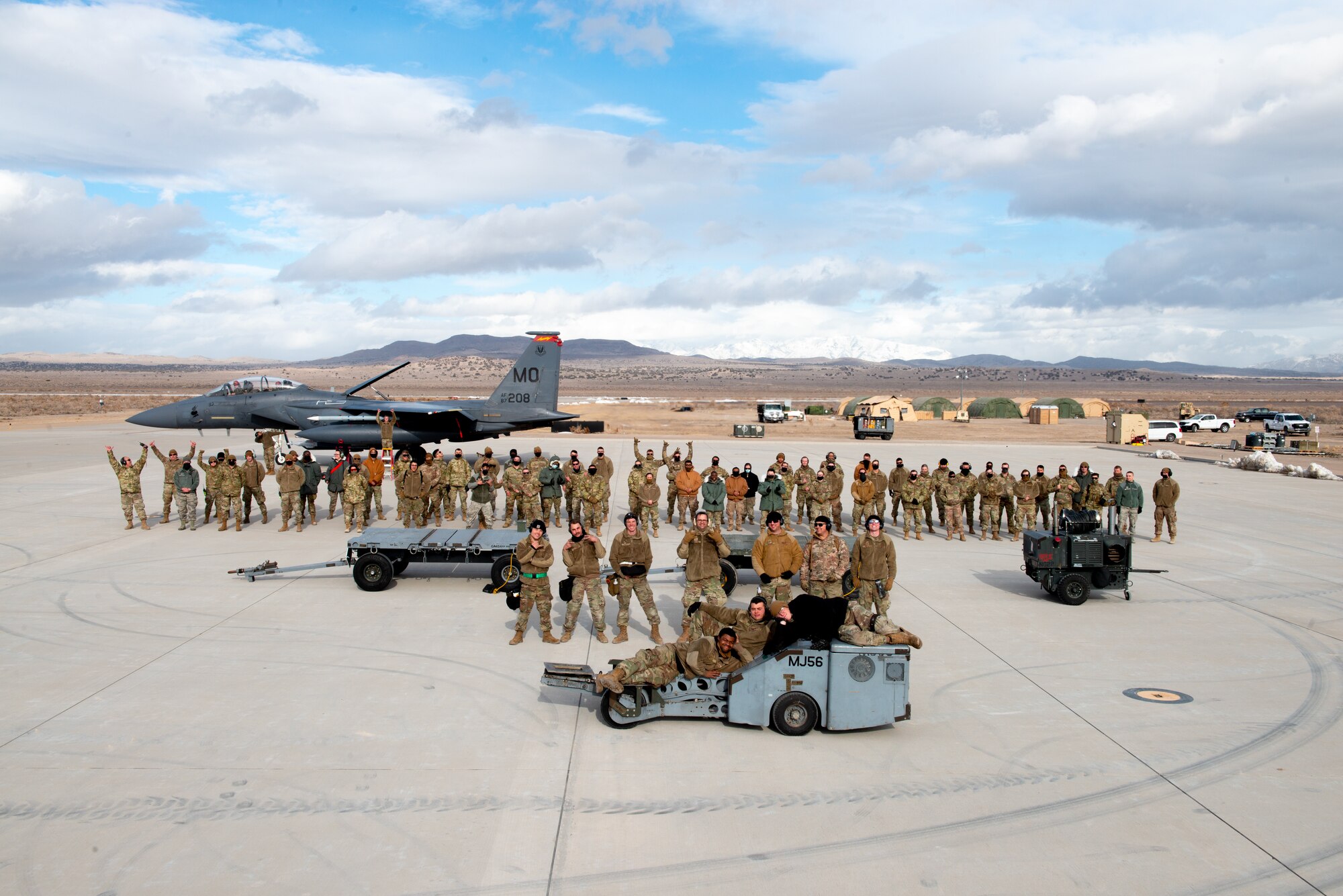 U.S. Air Force Airmen participate in exercise Raging Gunfighter at Michael Army Airfield, Utah, Feb. 1-4, 2020. This exercise furthered the multi-capabilities among Airmen and strengthened each other’s bond over the span of five days. (U.S. Air Force photo by JaNae Capuno)