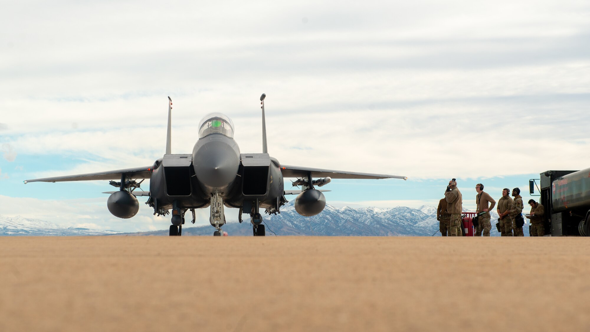 U.S. Air Force Airmen participate in exercise Raging Gunfighter at Michael Army Airfield, Utah, Feb. 1-4, 2020. This exercise furthered the multi-capabilities among Airmen and strengthened each other’s bond over the span of five days. (U.S. Air Force photo by JaNae Capuno)