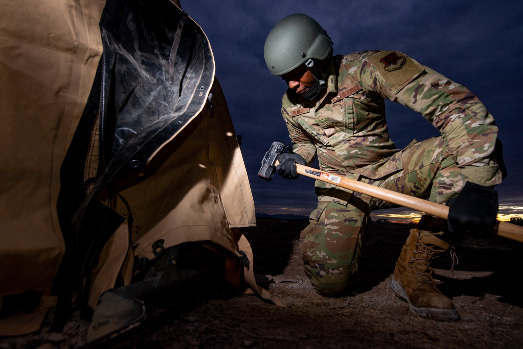 U.S. Air Force Airmen participate in exercise Raging Gunfighter at Michael Army Airfield, Utah, Feb. 1-4, 2020. This exercise furthered the multi-capabilities among Airmen and strengthened each other’s bond over the span of five days. (U.S. Air Force photo by JaNae Capuno)