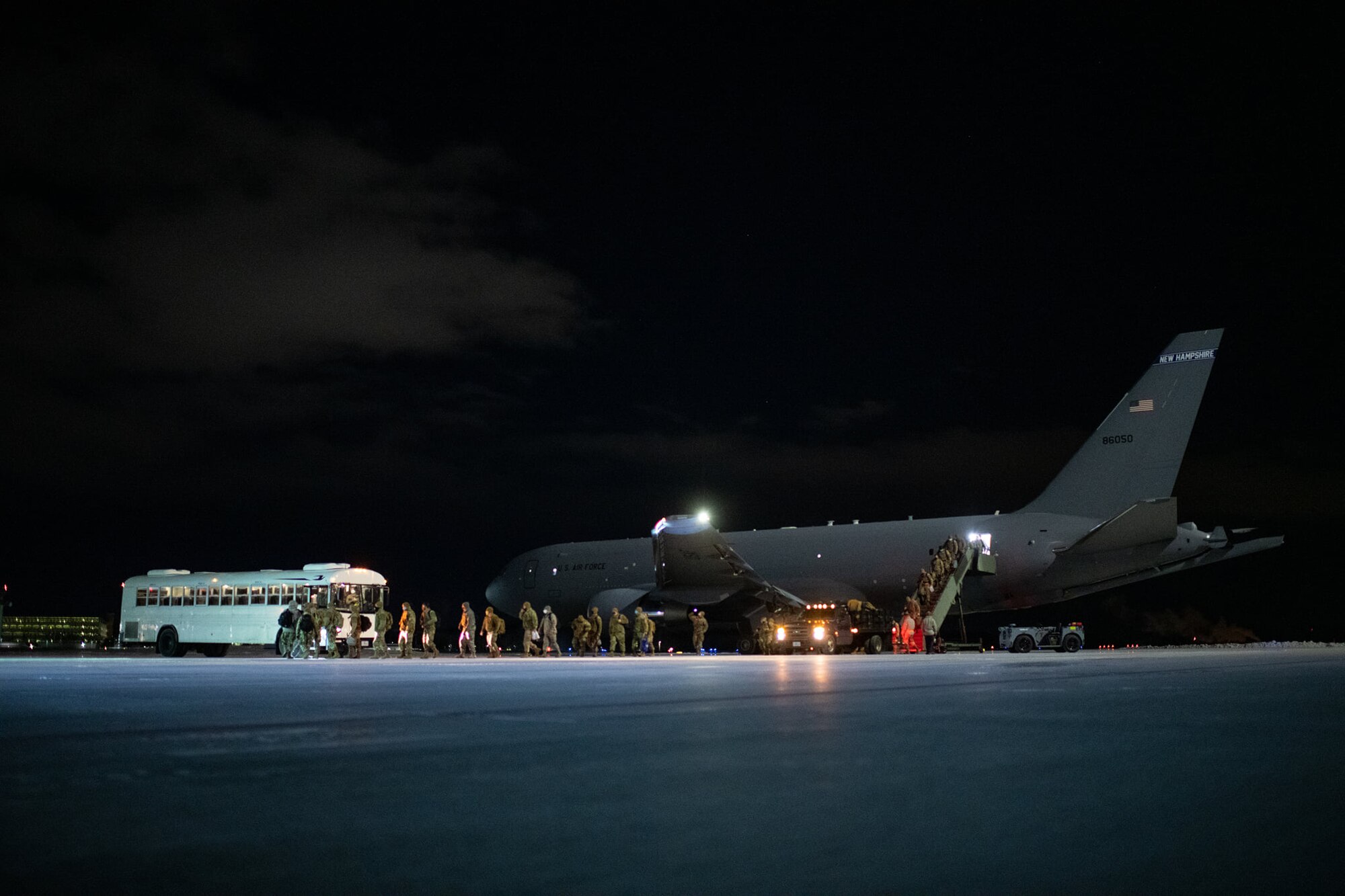 The first KC-46 to ever land at Burlington International Airport and a C-130 safely returned our Green Mountain Boys from training.