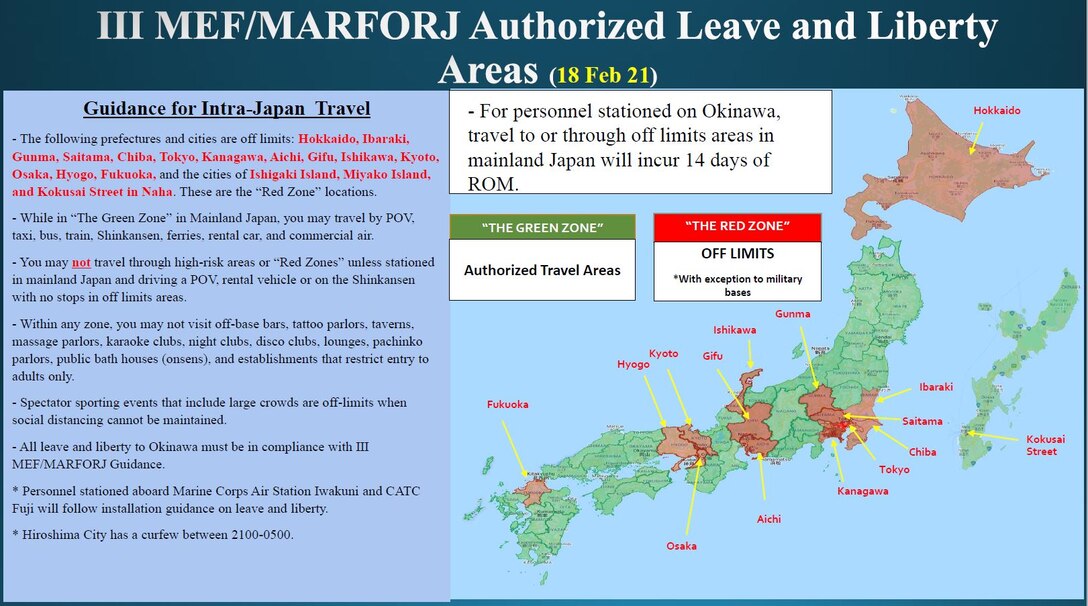 III MEF/MARFORJ Leave and Liberty Areas