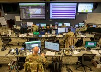 Task Force Northeast (TF-NE) Joint Operations Center watchstanders command and control support for units in Newark, N.J., who are supporting Federal COVID-19 response operations.
