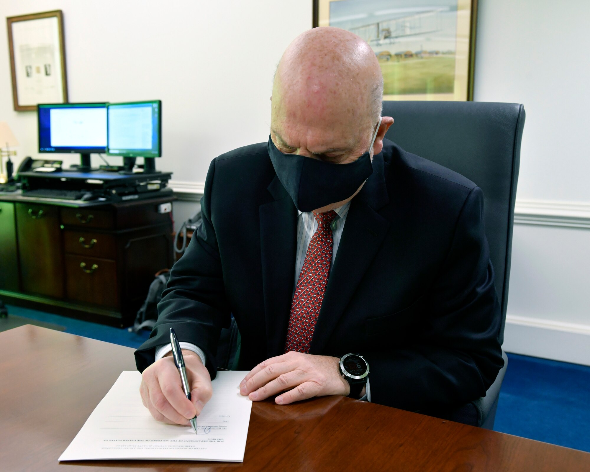 Acting Secretary of the Air Force John P. Roth signs a letter of intent for continued U.S. support of the Arctic Challenge exercise, one of Europe’s largest tactical air exercises.