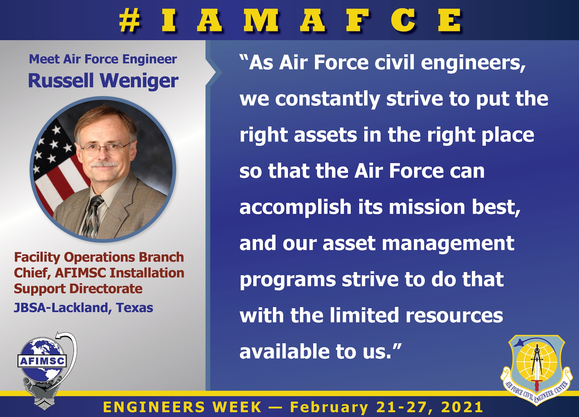 Air Force civil engineer Russell Weniger