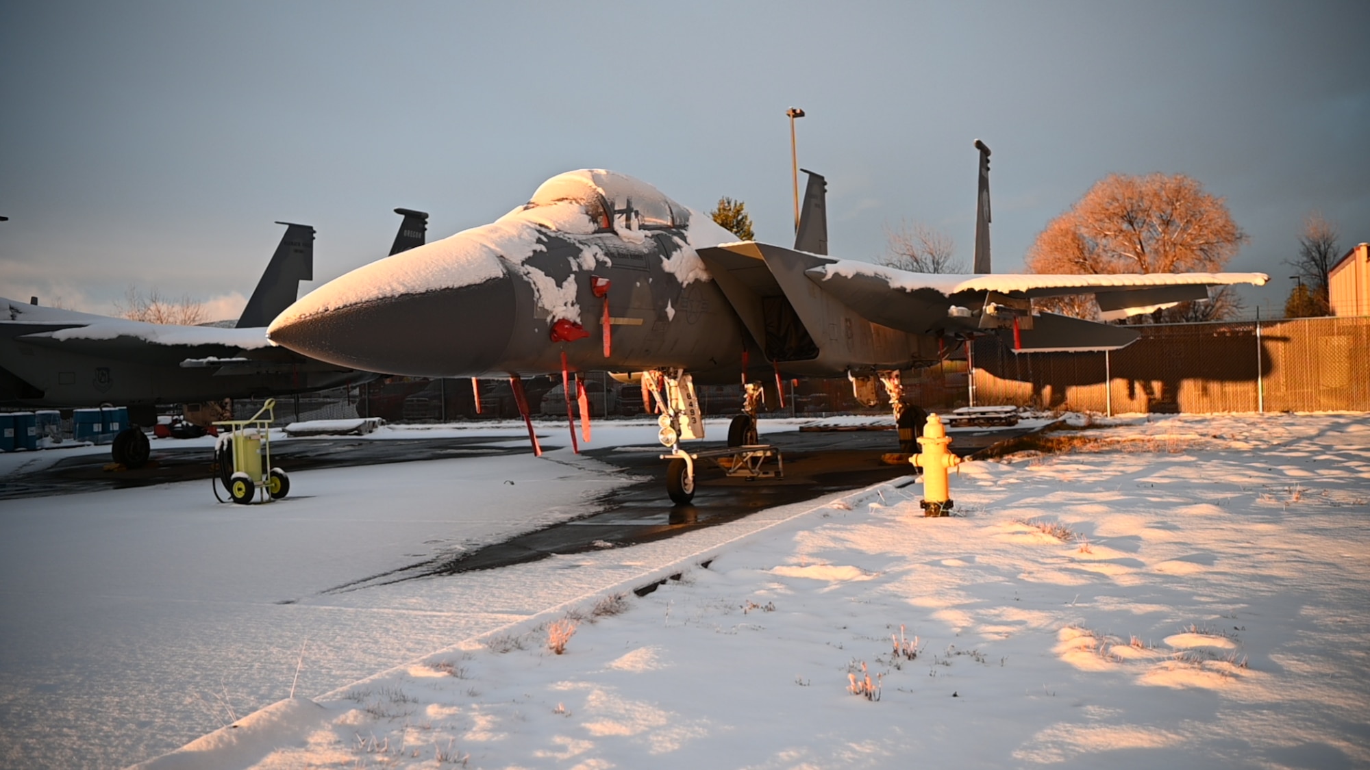 snow on an F-15