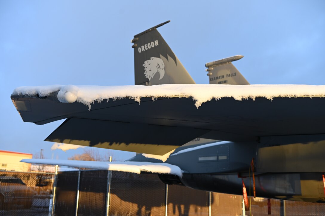 snow on an F-15