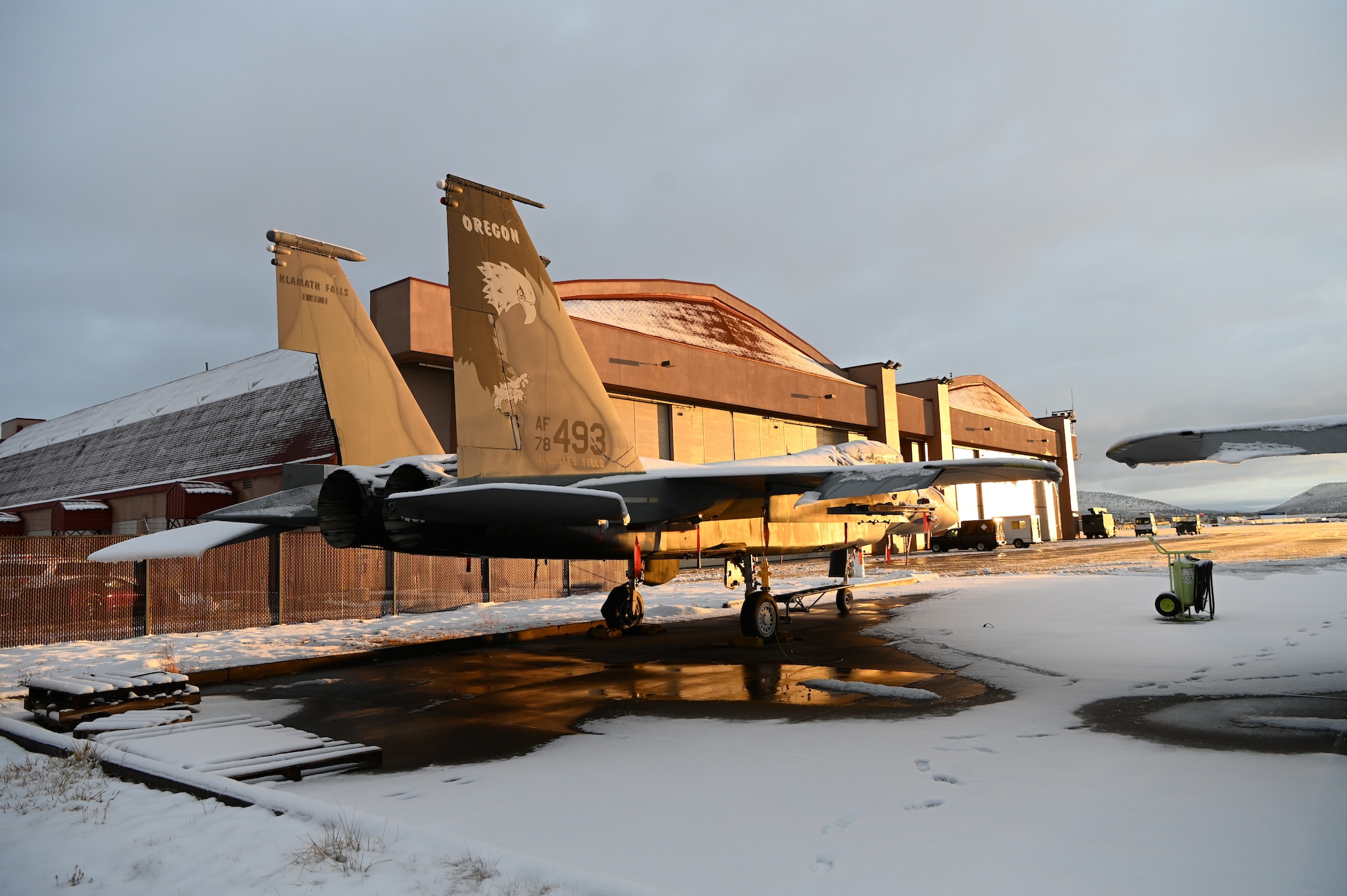 snow on an F-15