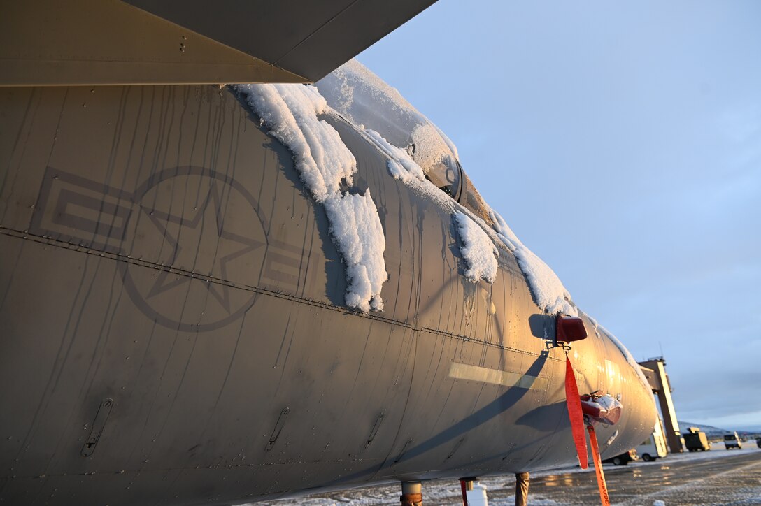snow on an F-15