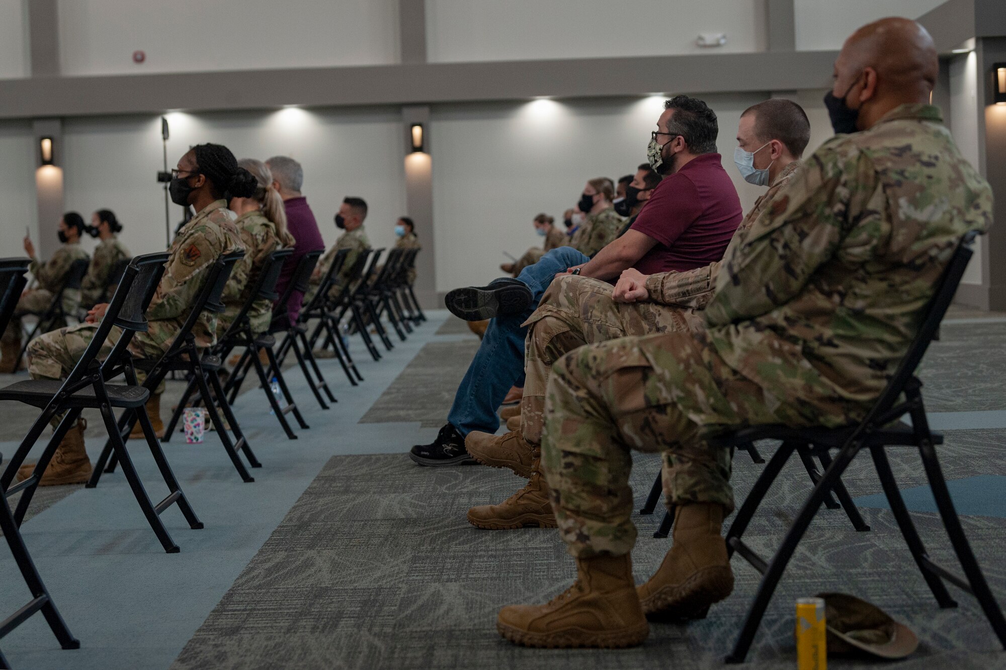 Photo of Airmen attending a ceremony