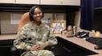 U.S. Army Reserve Sgt. Maj. Lynei Woodard, a Riverdale, Georgia native, poses for a photo in her office. Woodard, who joined the service at 17 years old is now the Operations Sergeant Major for the 98th Training Division (Initial Entry Training) Headquarters at Fort Benning, Georgia and preparing for retirement