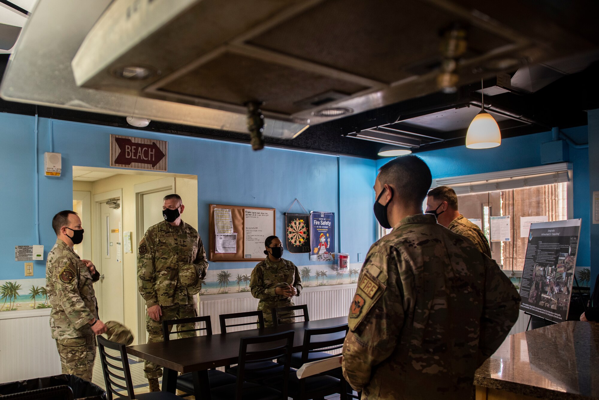 Maj. Gen. William Spangenthal, Air Education and Training Command deputy commander, being briefed about the proposed upgrades to the dormitory on base at Laughlin Air Force Base, Texas, Feb. 8, 2021. Future plans are to renovate Ricks Hall to help create a better quality of life for Laughlin Airman living on base. Dorms for training programs require proper sustainment, restoration, and modernization to produce the Airmen needed for America’s defense. (U.S. Air Force photo by Airman 1st Class David Phaff)