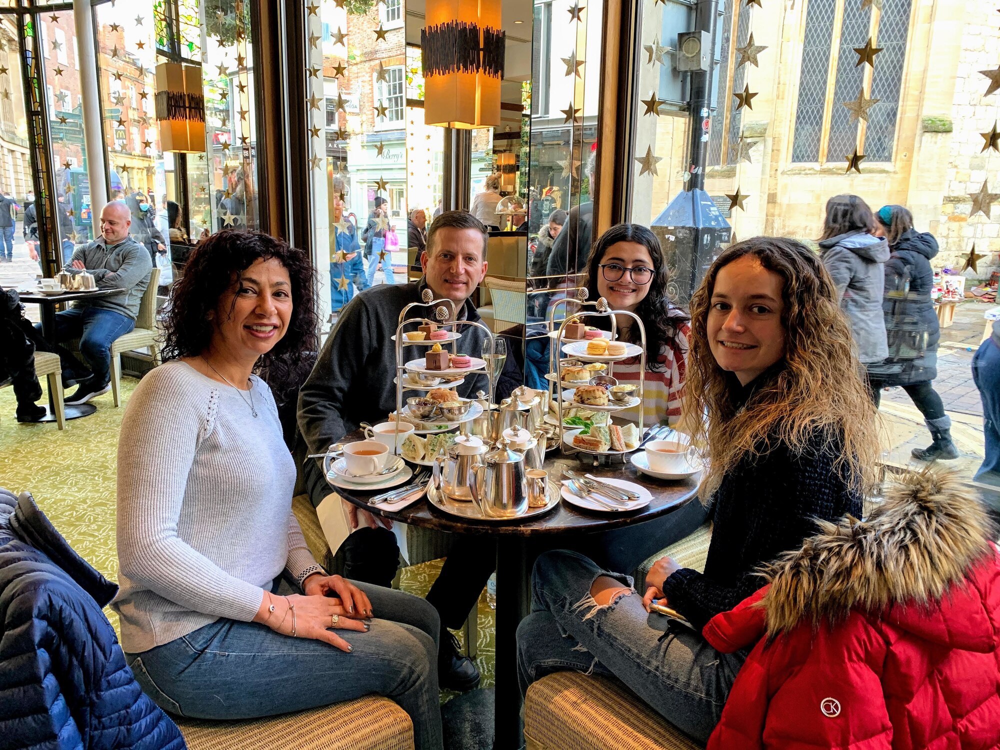U.S. Air Force Col. Richard Martin, center left, 423rd Air Base Squadron commander, poses for a photo with his family at a tea room in York, United Kingdom. (Courtesy photo)