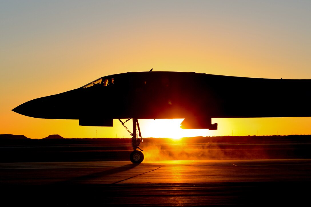 A B-1B Lancer pilot prepares to take off from Dyess Air Force Base, Texas, Feb. 21, 2021. The B-1 is capable of providing vast numbers of precision and non-precision bombs at any moment against any enemy, anywhere in the world. (U.S. Air Force photo by Airman 1st Class Josiah Brown)