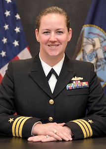 Studio portrait of Cmdr. Billie J. Farrell