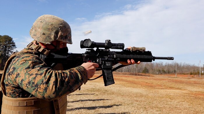 Marines with Weapons Training Battalion conduct the Annual Rifle Qualification train-the-trainer course on Marine Corps Base Quantico, Va., Feb. 17, 2021.