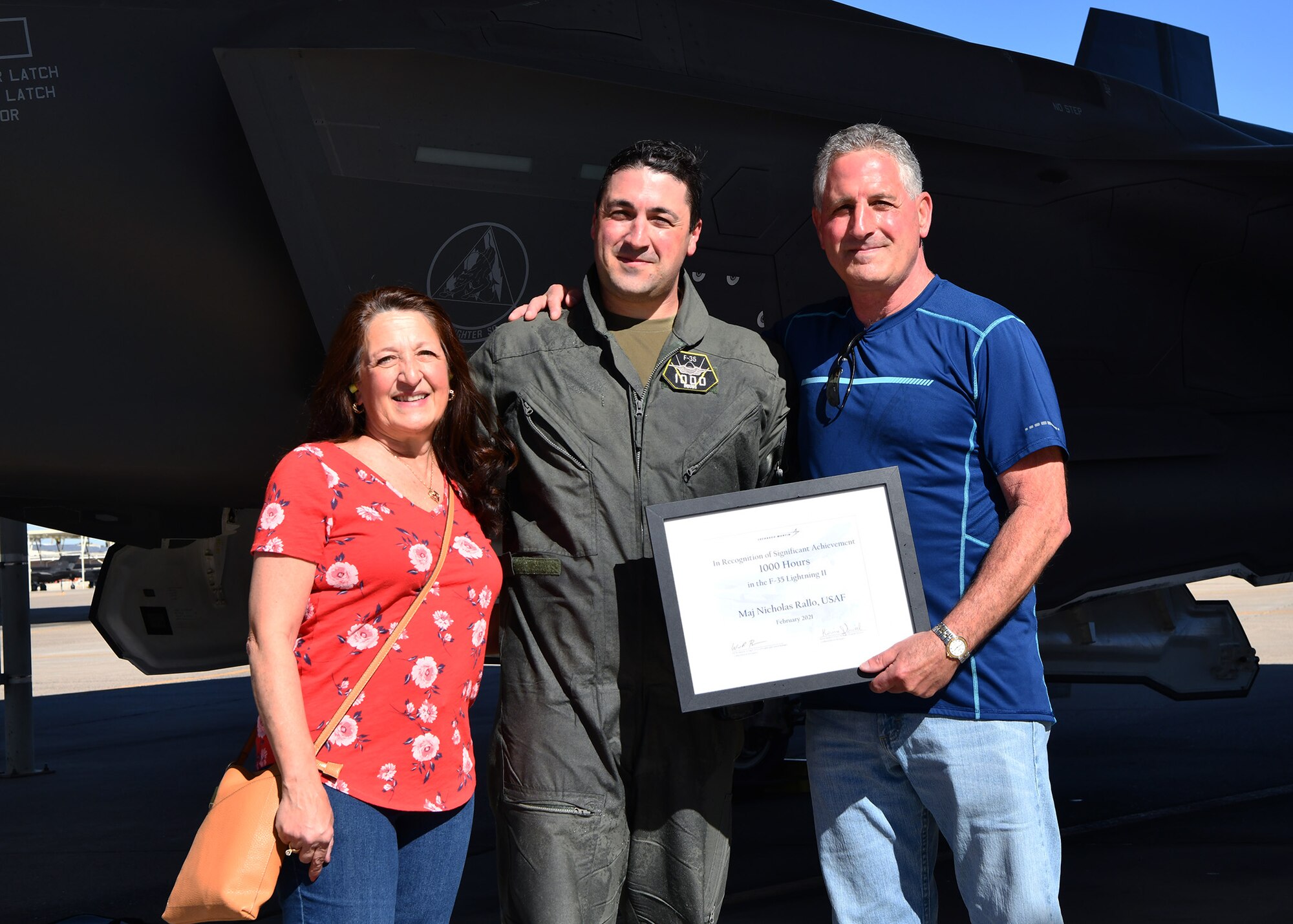 A pilot in the 944th Fighter Wing became the first Luke Air Force Base F-35 pilot to attain 1,000 flying hours in the Air Force’s newest 5th generation fighter aircraft here, February 22, 2021.