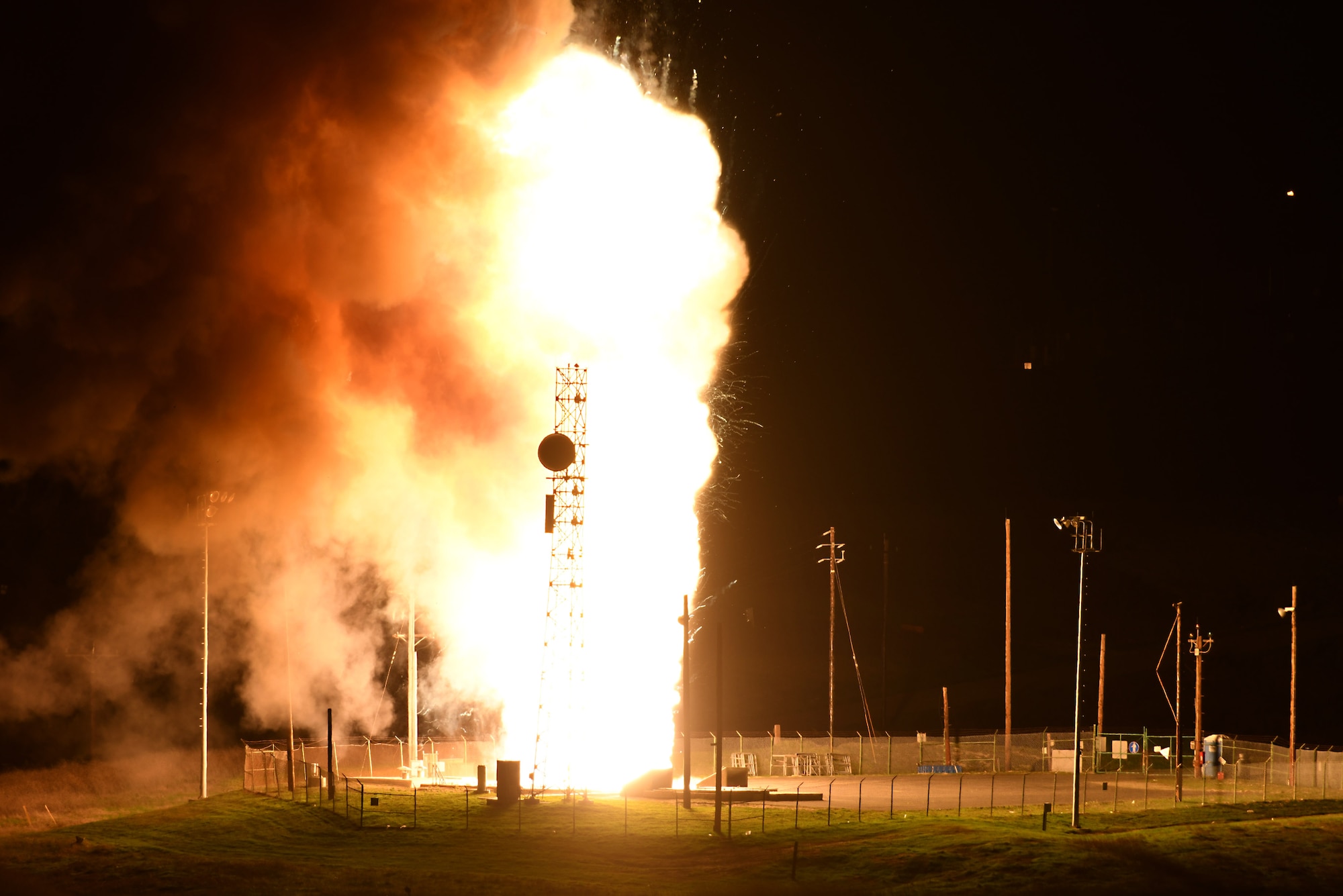 An Air Force Global Strike Command unarmed Minuteman III intercontinental ballistic missile launches during an operation test at 11:49 p.m. PT Feb. 23, 2021, at Vandenberg Air Force Base, Calif.